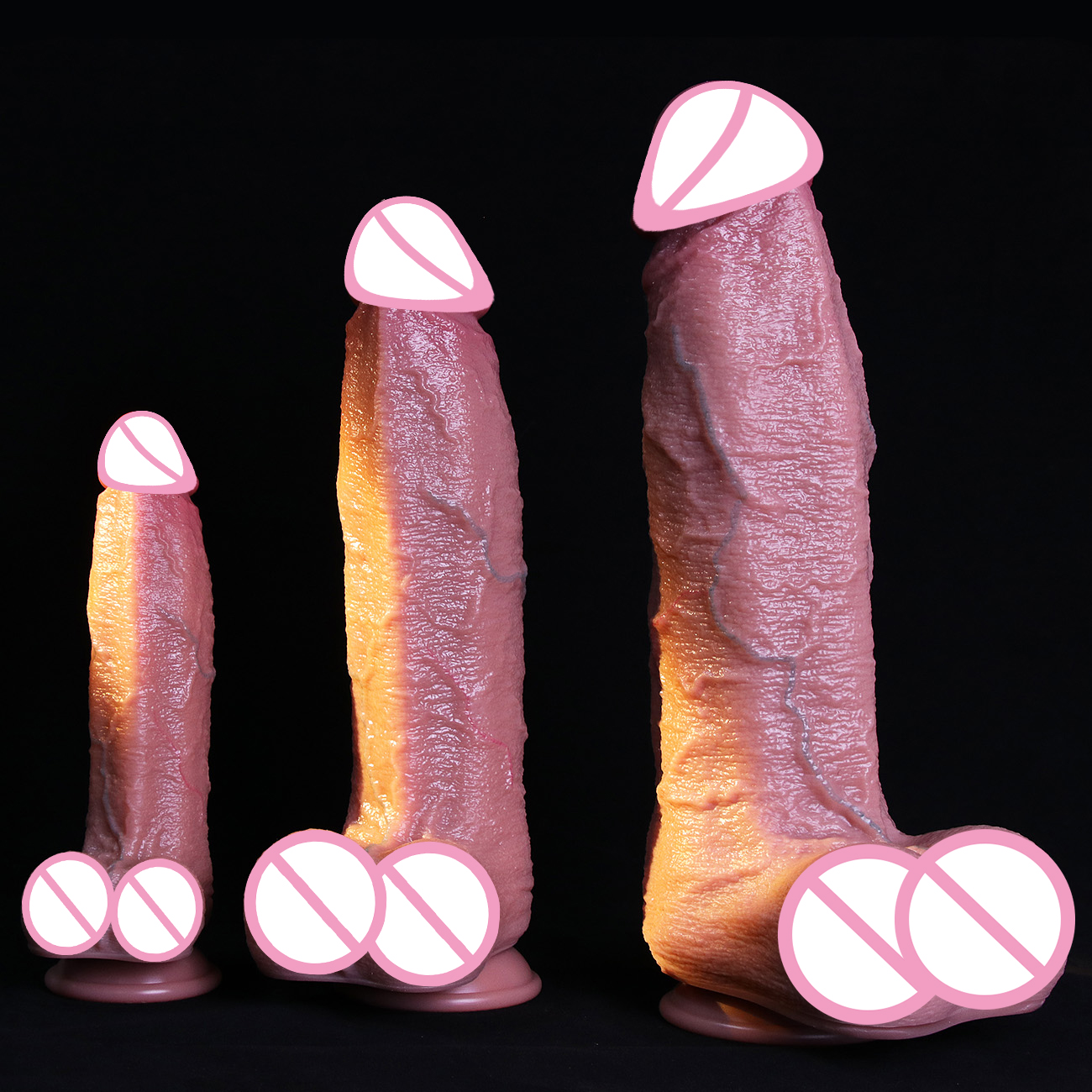 Suction Machine Medical - 3 Sizes Realistic Soft Brown Dildo
