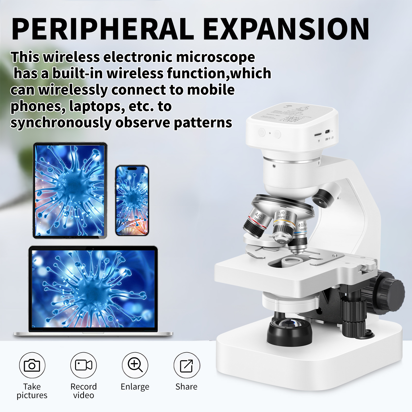Medical Lab Microscope - High definition, high magnification WiFi, electron