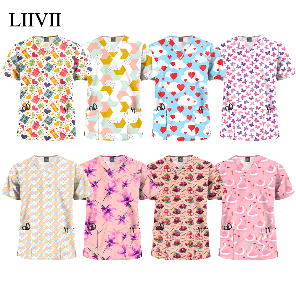 Women Short Sleeve V Neck Shir – Medical Lab Work Bewertung und Preis